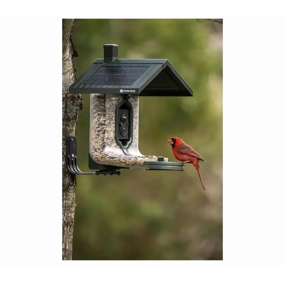 FeatherSnap Smart Bird Feeder with AI Bird Identification and HD Camera w Stand